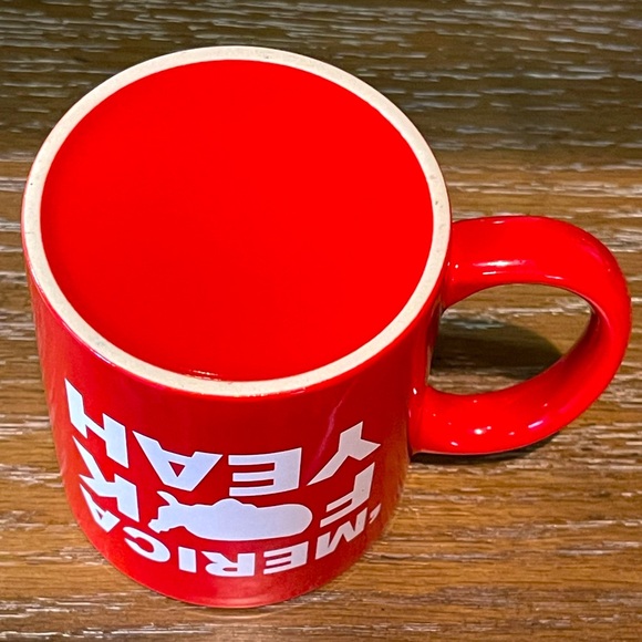 “Merica F**k Yeah” Red Mug approx 3.75”tall x 3”diameter - Picture 7 of 7